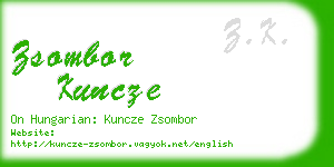 zsombor kuncze business card